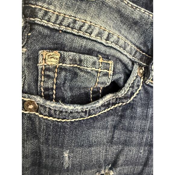 Silver Jeans Co. Suki Surplus Capri Jeans Distressed Curvy Fit Size 30 - Picture 4 of 8